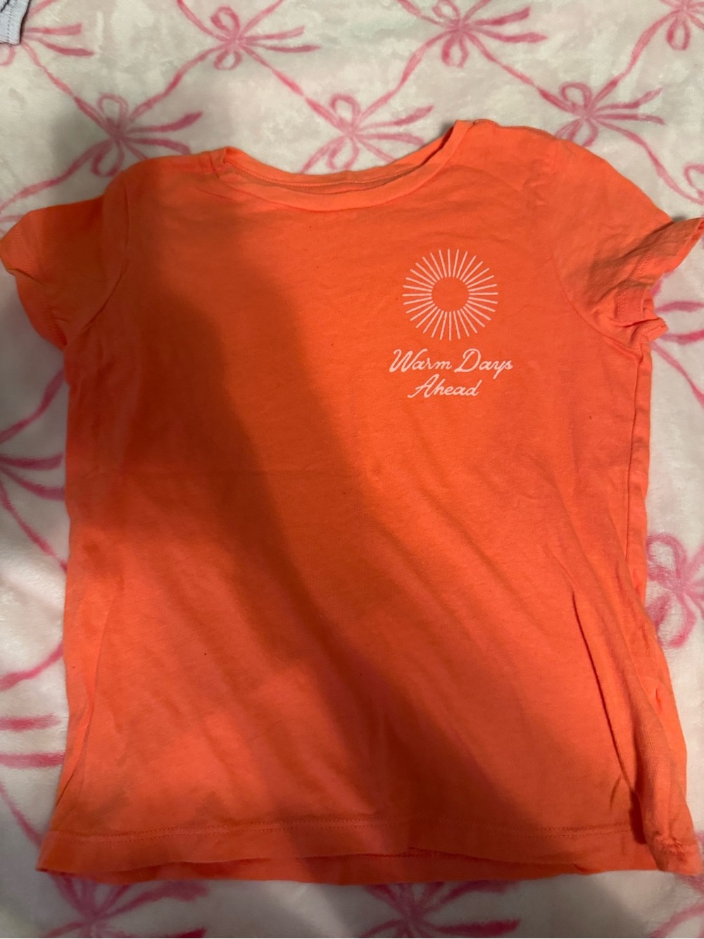 Old Navy Bright Orange Girls' Short Sleeve Tee with Sun Graphic